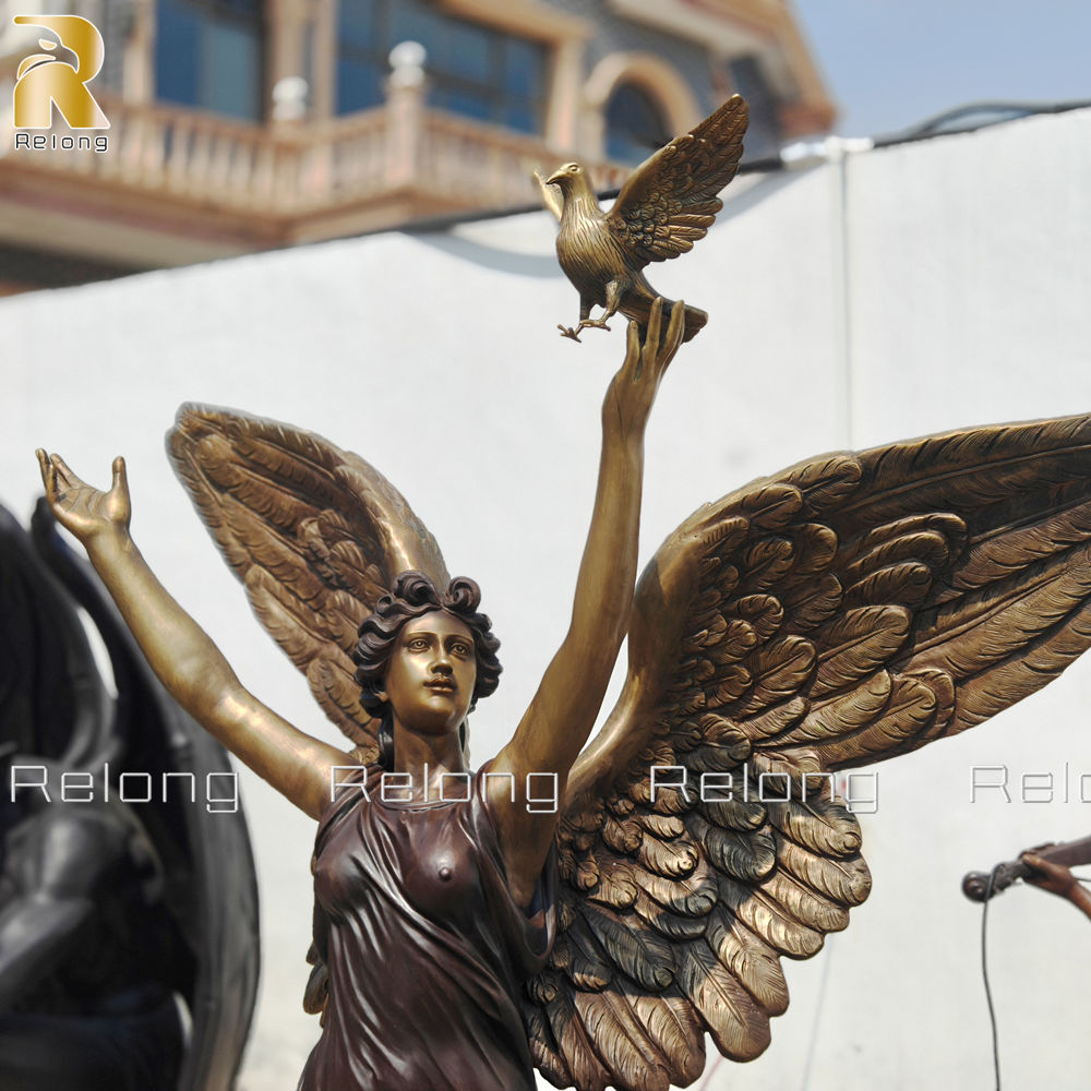 angle holding dove sculpture facial details