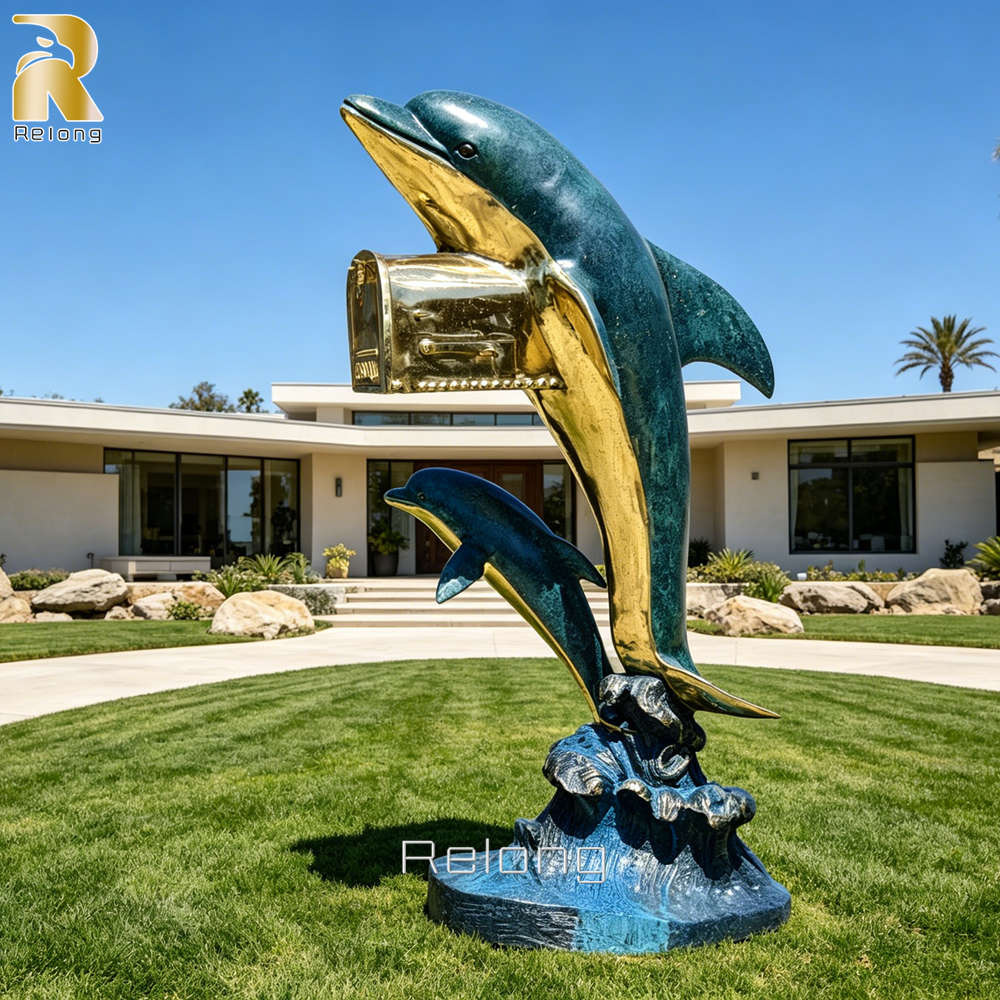 bronze dolphin mailbox for front yard