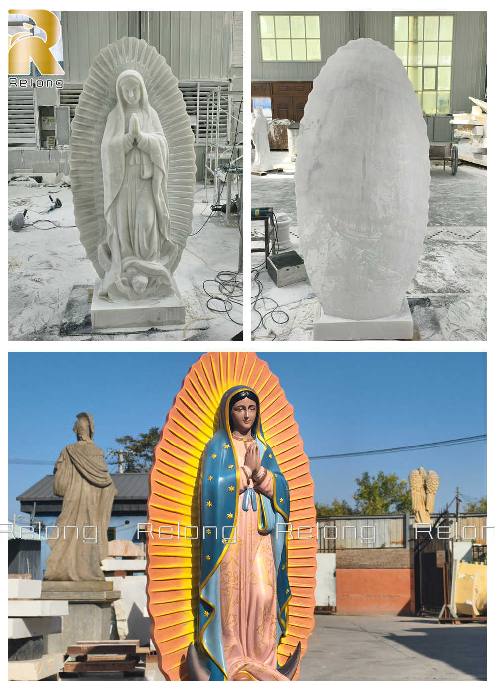 hand carved Our Lady of Guadalupe statue
