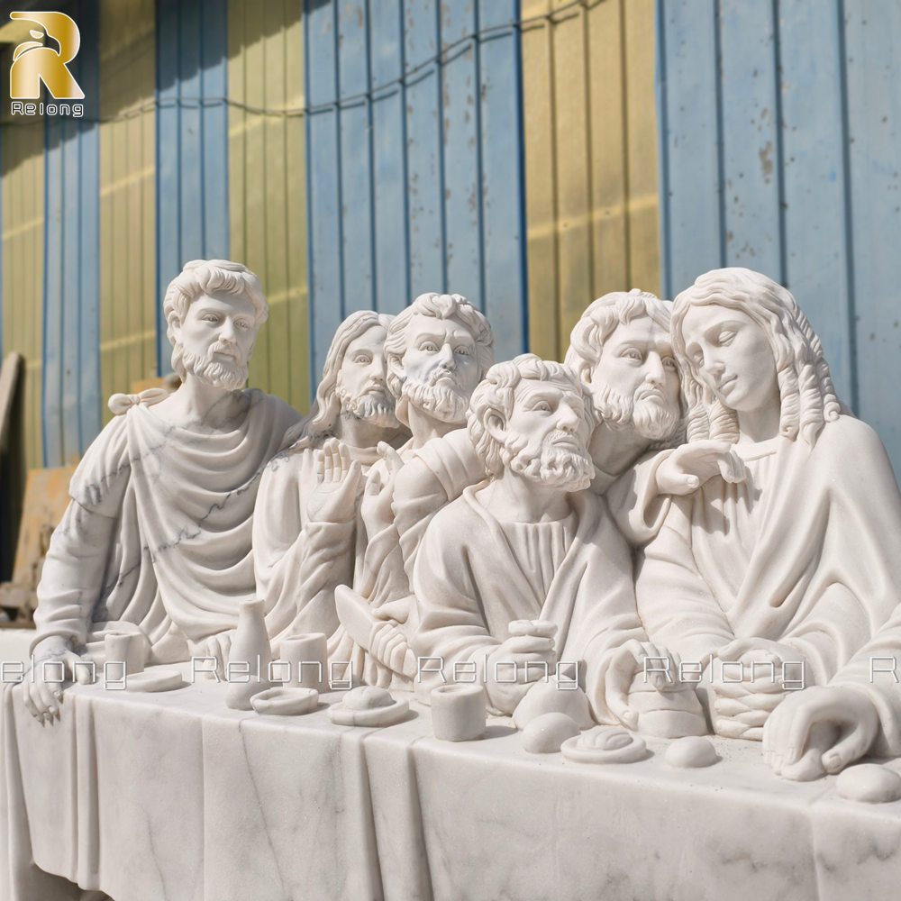hand carved last supper statue