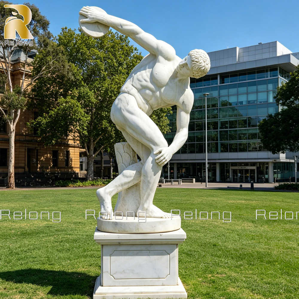 marble Myron’s discus thrower statue replica