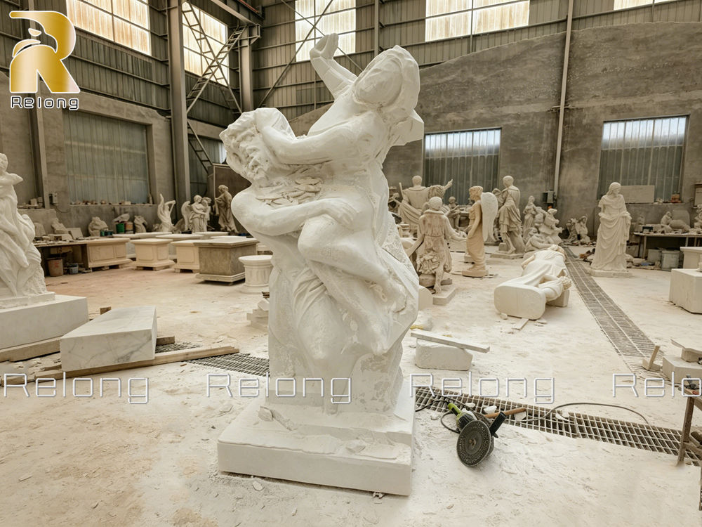 rough carving process of The Abduction of Proserpina