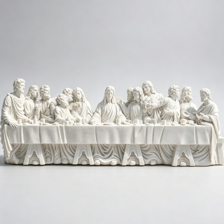 white marble Last Supper