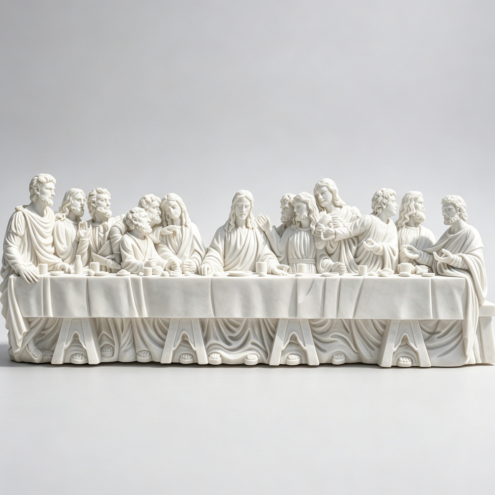 white marble Last Supper