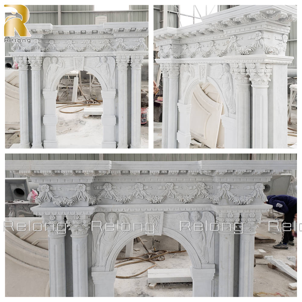 Baroque fireplace mantel details