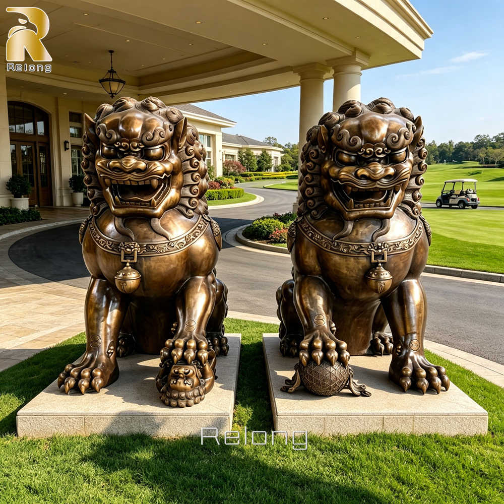 Bronze Foo Dog Statues for Outdoor decor
