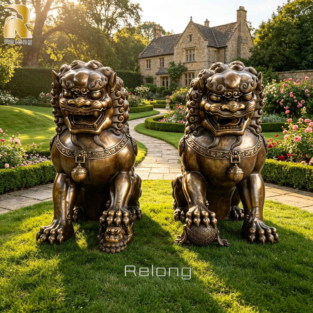 Custom Bronze Foo Dog Statues