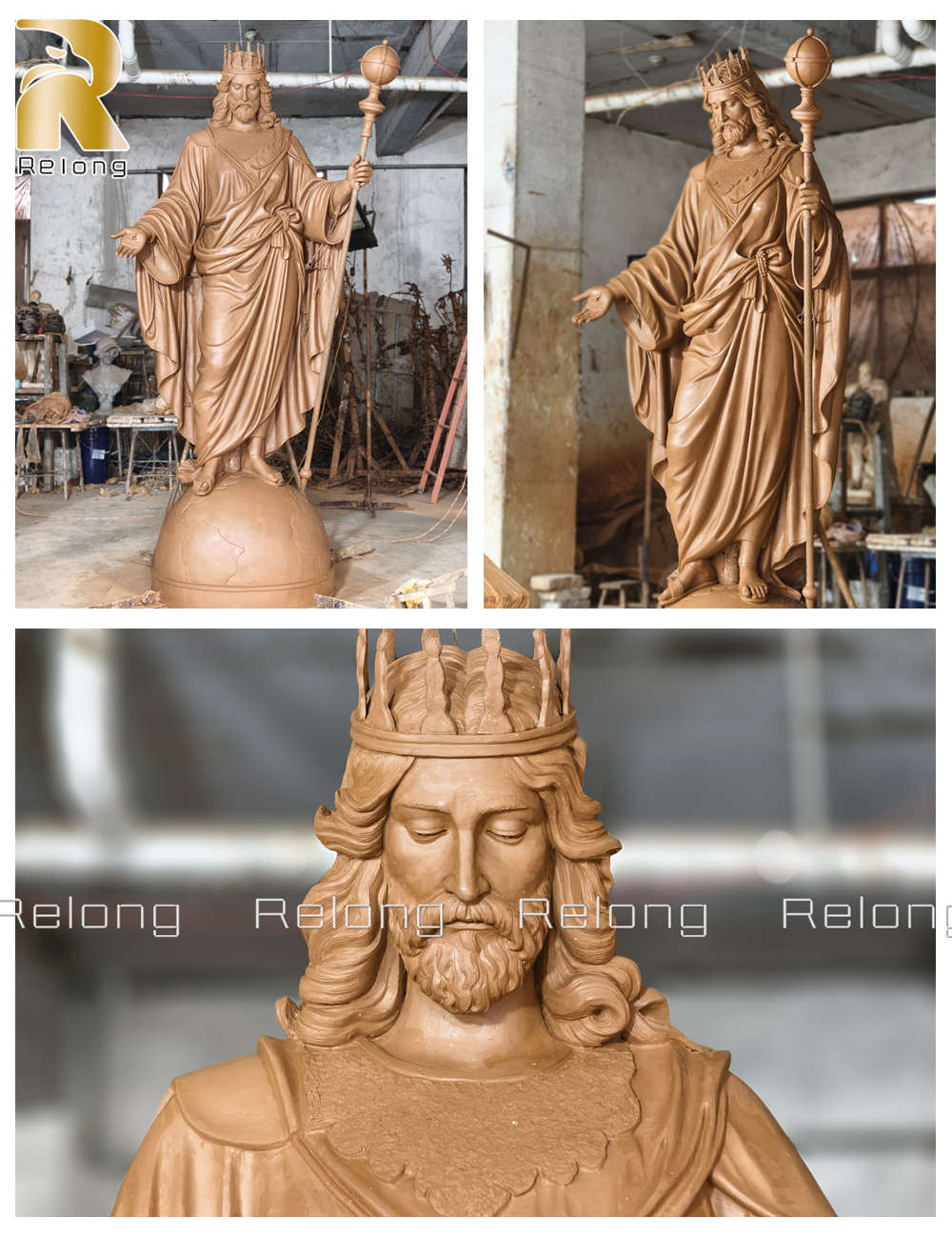 Detailed clay model of Christ the King statue