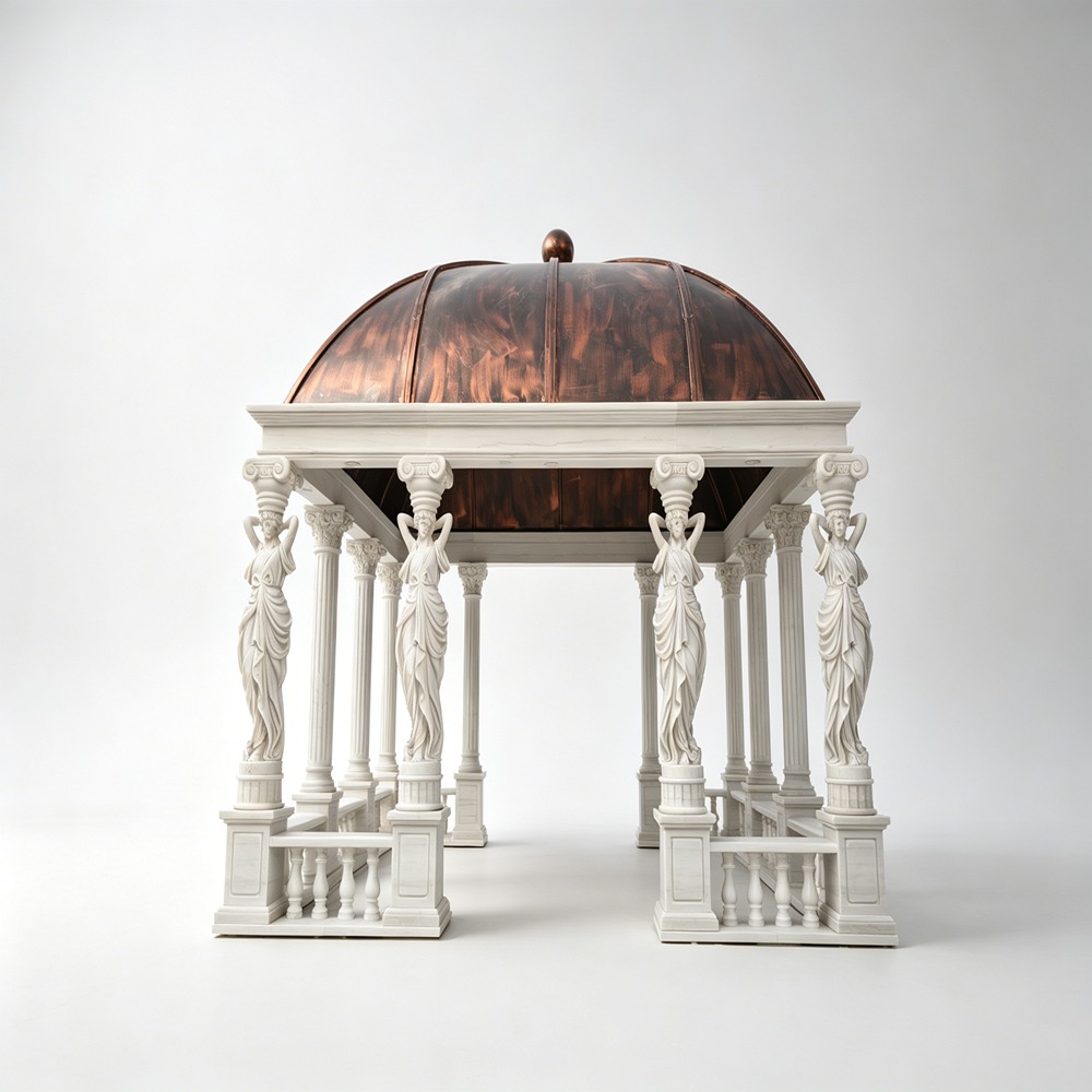 Classical Marble Pavilion with Caryatid Columns RMGC-010