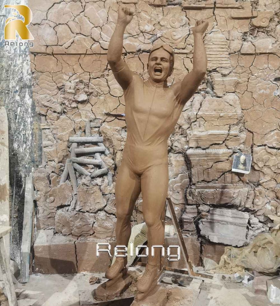 bronze ice skater sculpture clay model