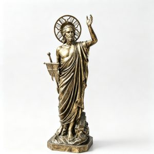 bronze sculpture of the Risen Jesus