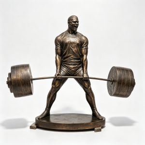 bronze weightlifter statue