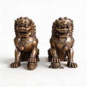 chinese bronze foo dog statues for sale