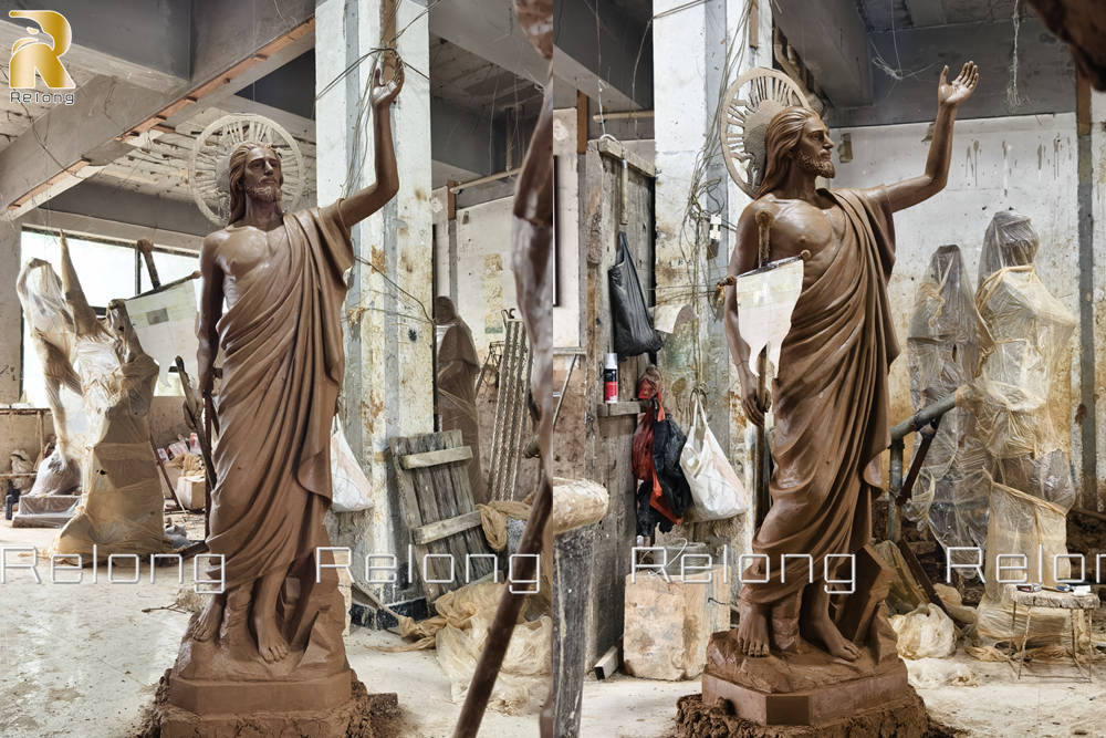 clay model of Risen Jesus sculpture