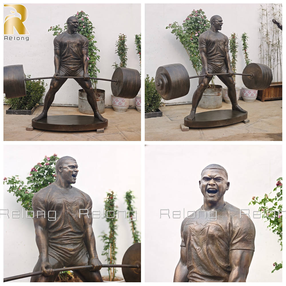 completed weightlifter statue details