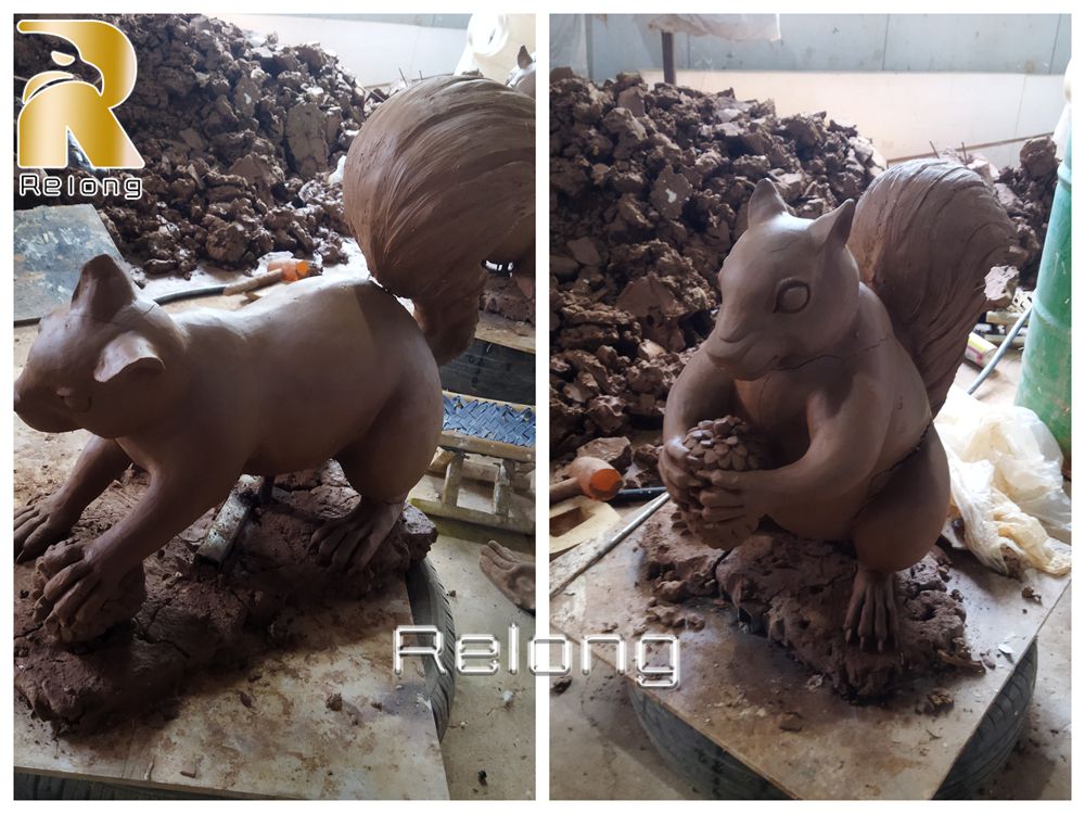 custom bronze squirrel clay mold for sculpture casting