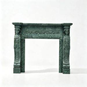 custom green marble fireplace for sale