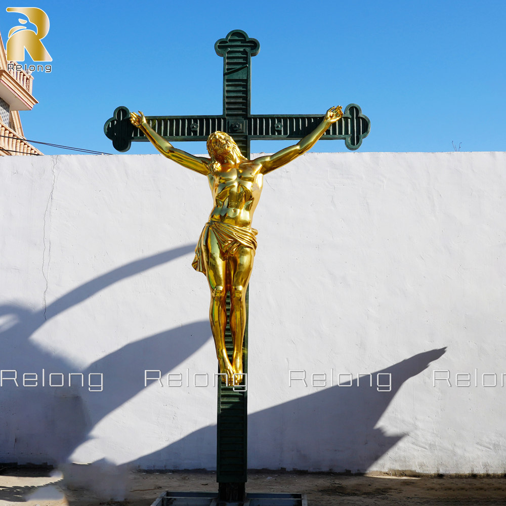 custom made bronze jesus on the cross statue