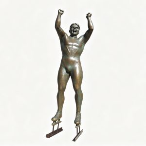 life size bronze ice skater sculpture for sale