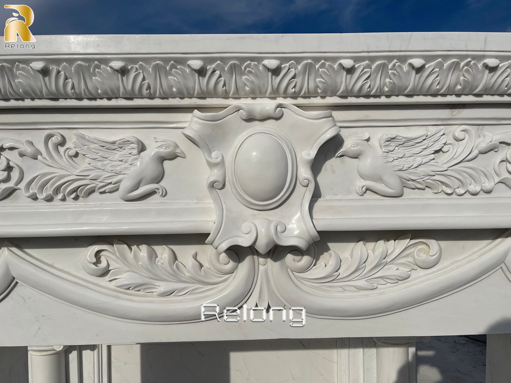 marble victorian fireplace carved details