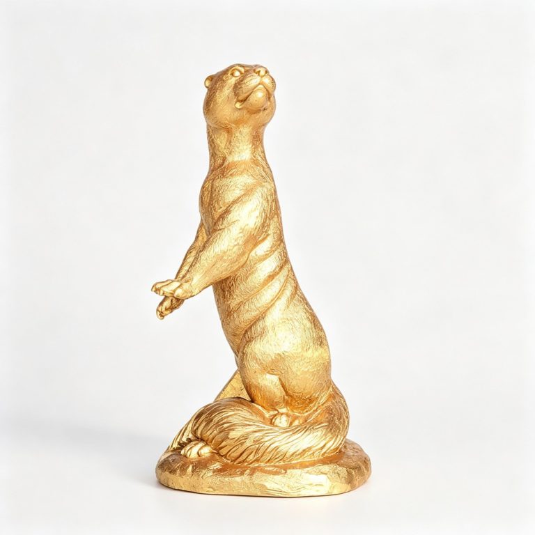 realistic bronze otter sculpture for sale