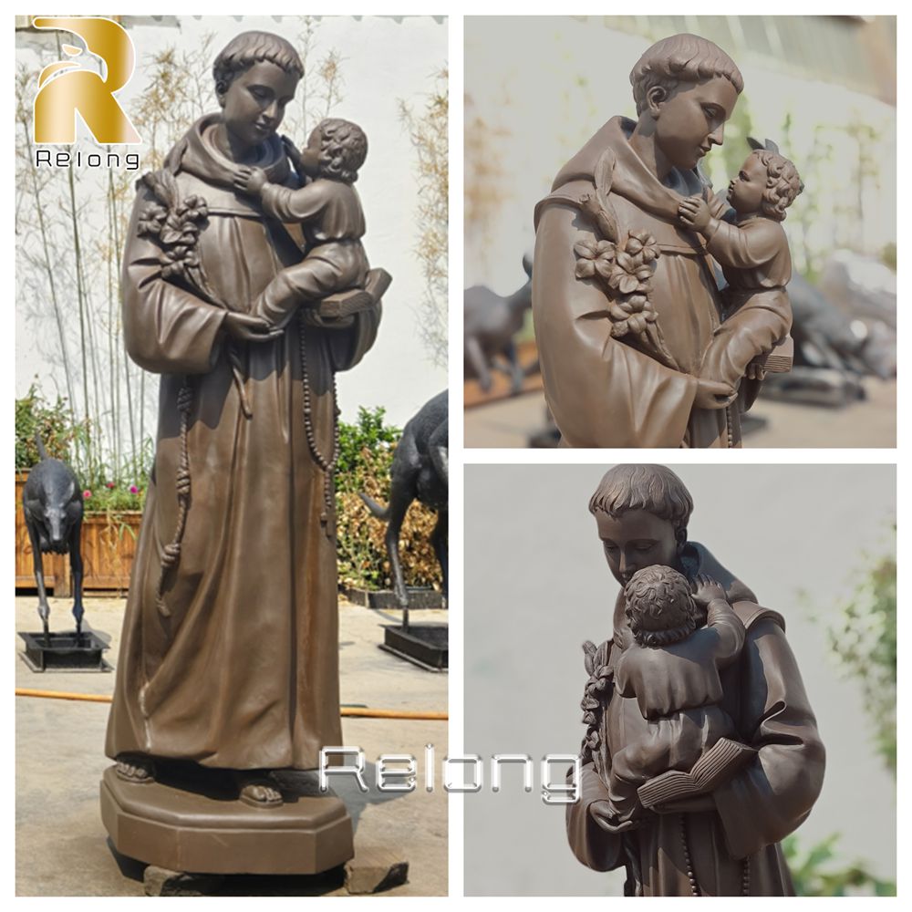 St Anthony of Padua statue close up details
