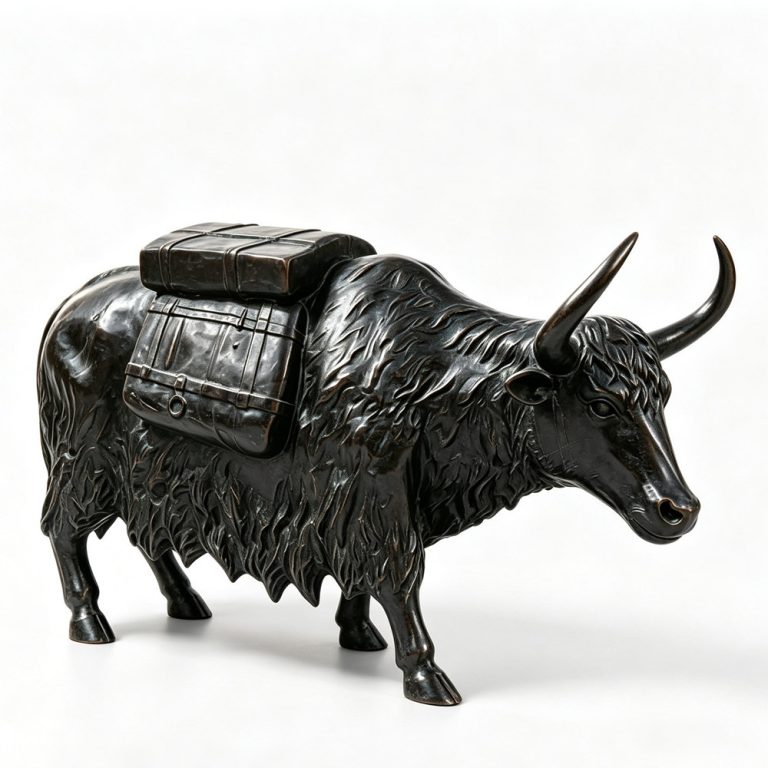 black bronze yak sculpture