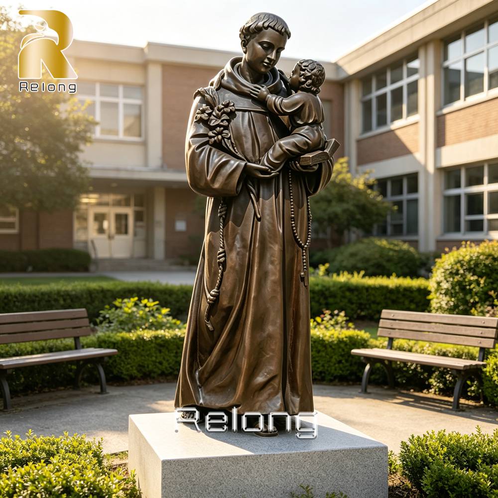 bronze St Anthony of Padua statue school