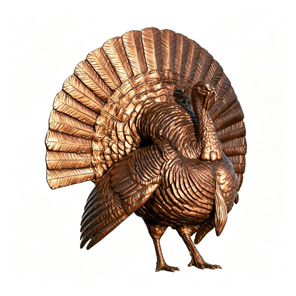 bronze Wild Turkey Statue