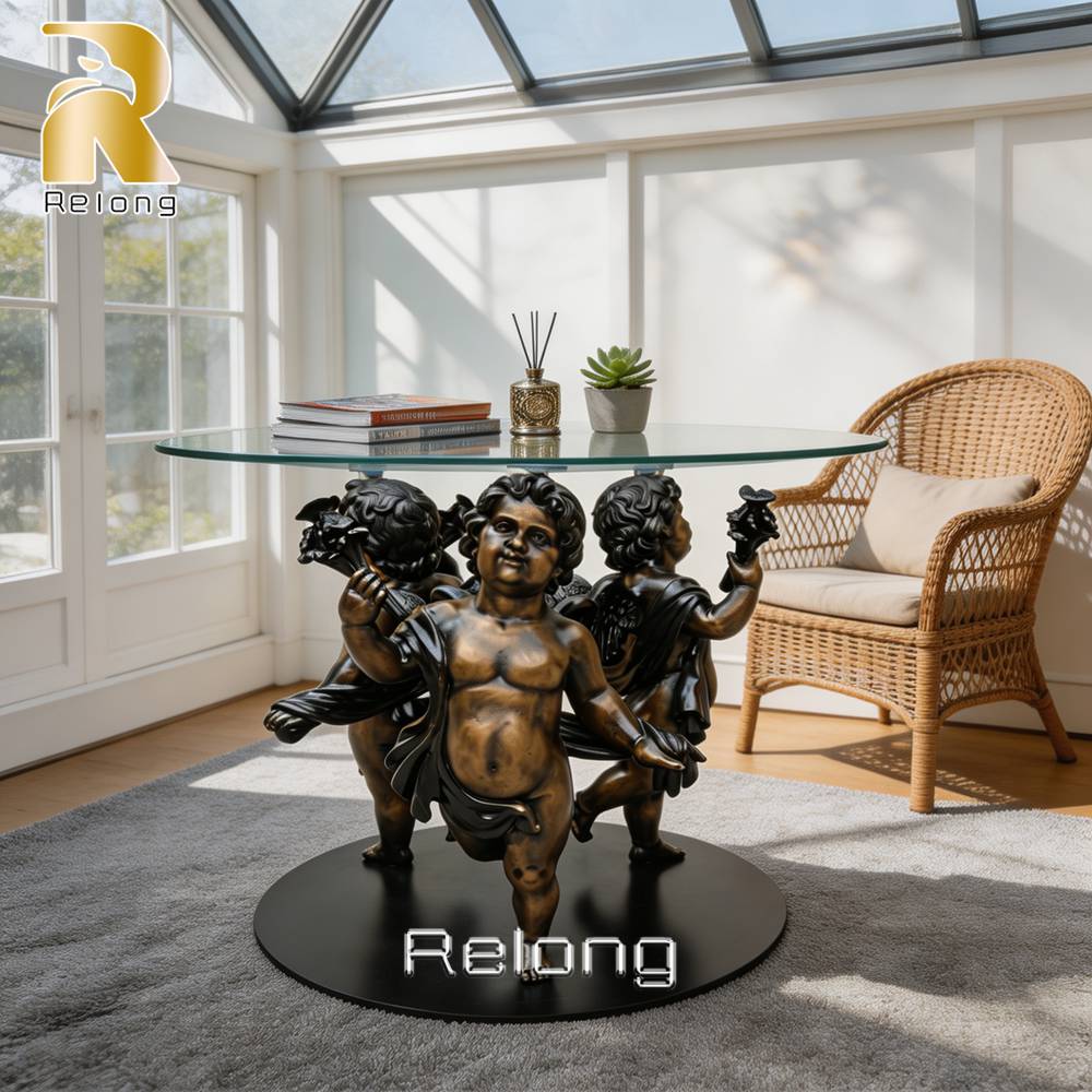 bronze cherub coffee table luxury interior