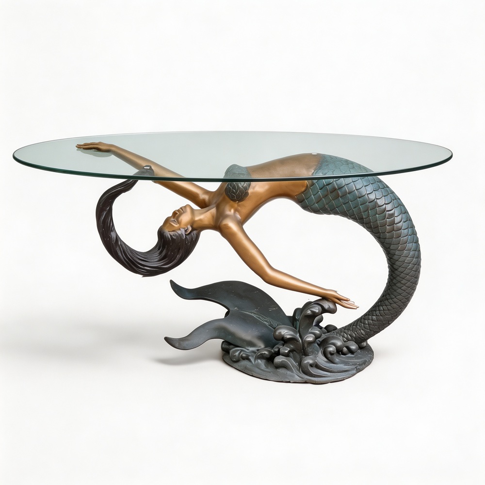Bronze Mermaid Coffee Table For Seaside Interiors RBOA-062