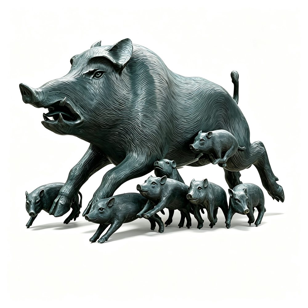 bronze pig statue for sale