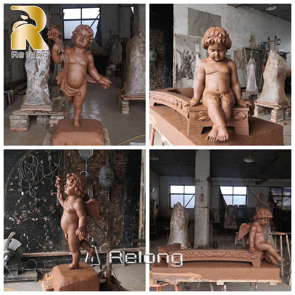 cherub coffee table handmade sculpture details