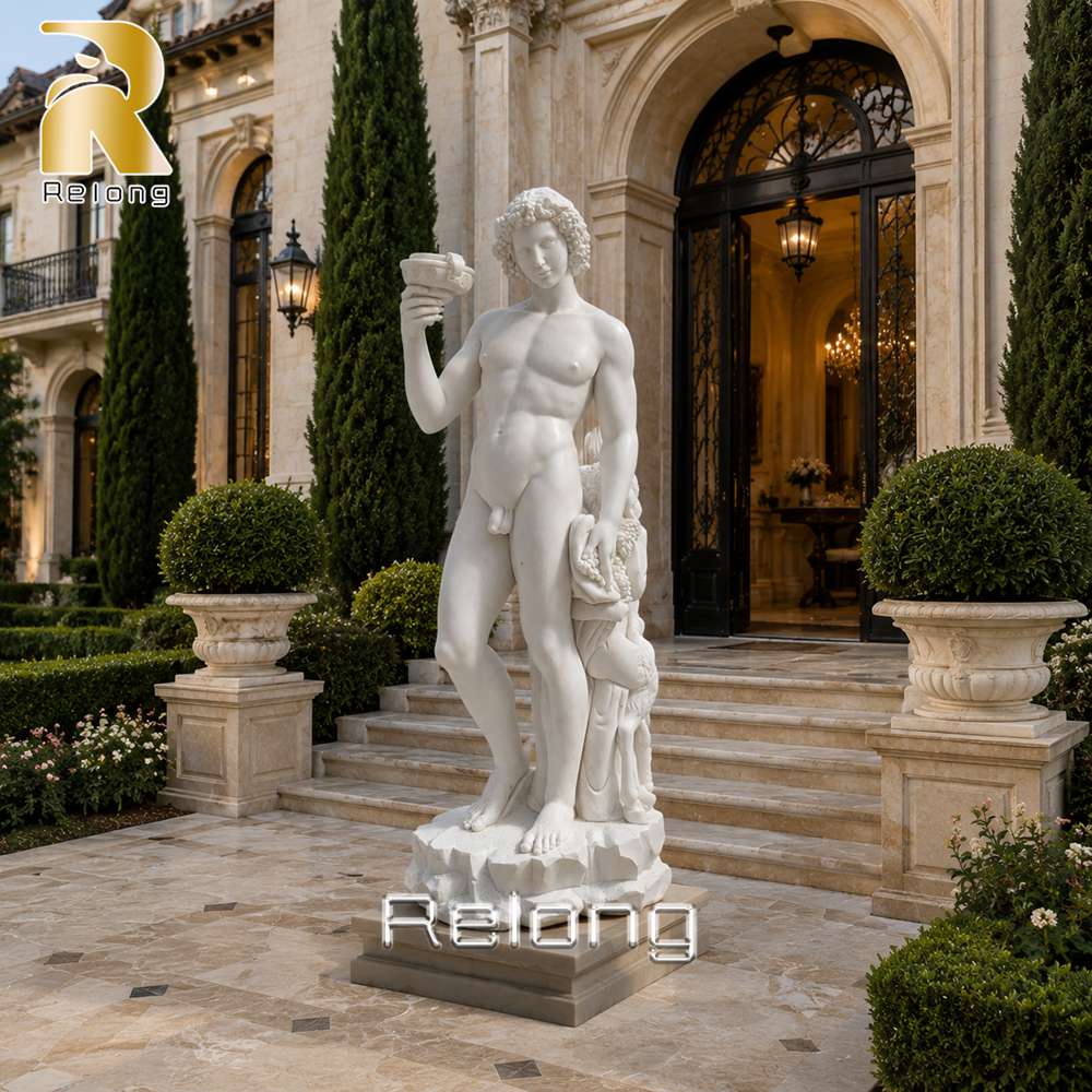classic marble Bacchus sculpture