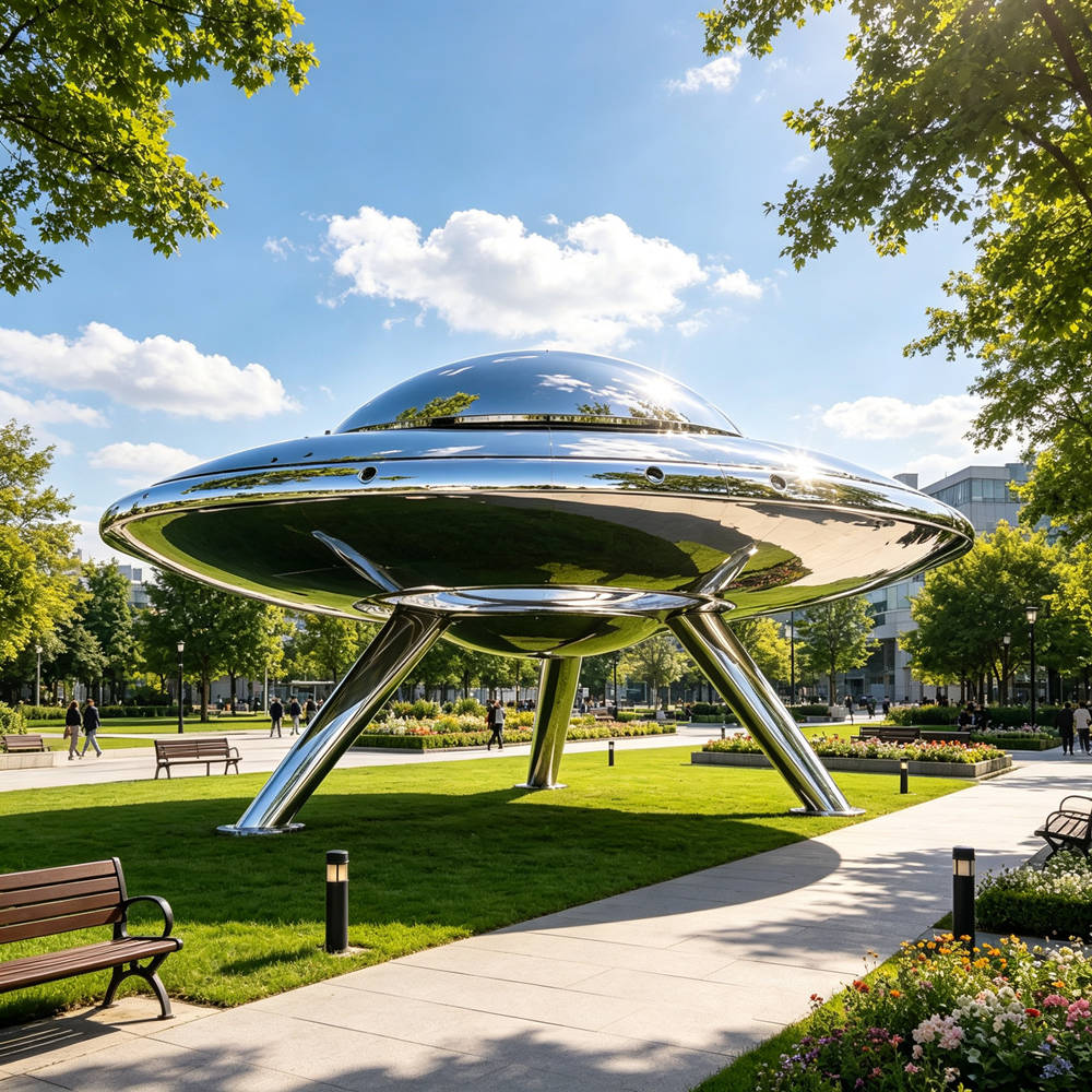custom made large UFO sculpture