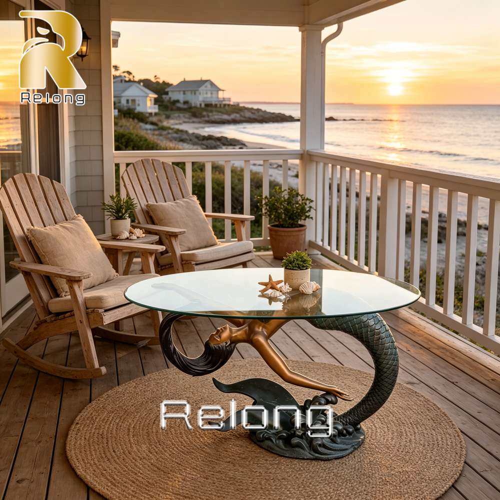 elegant bronze mermaid coffee table