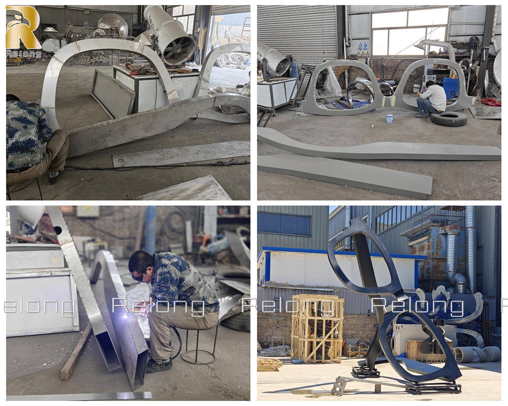 large eyeglasses sculpture fabrication process