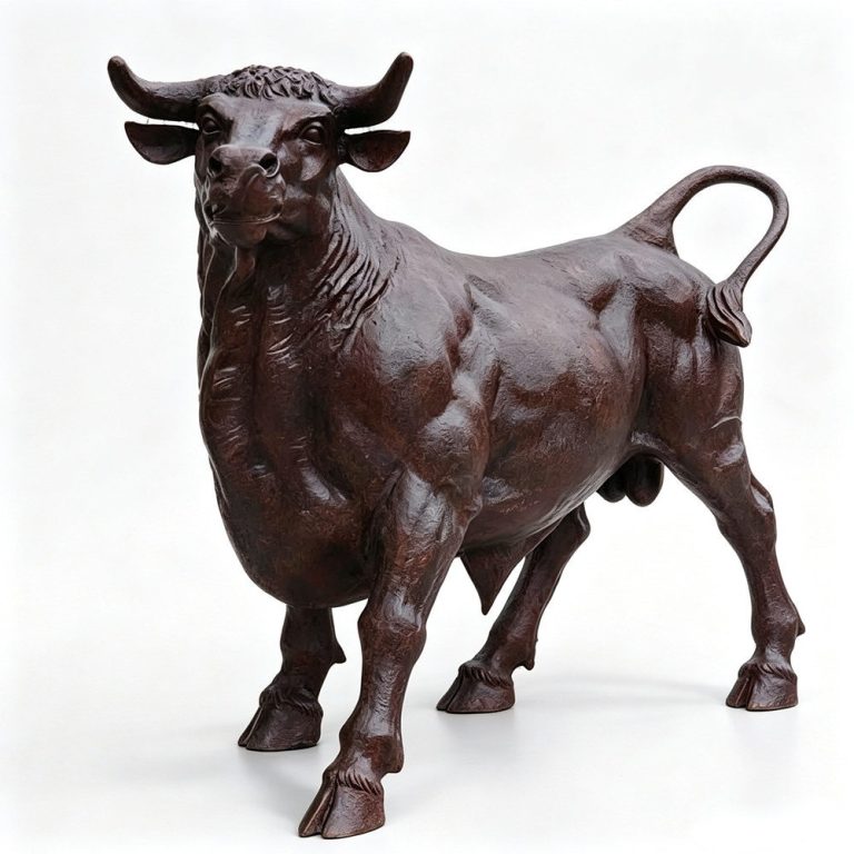 life size bronze cattle sculpture
