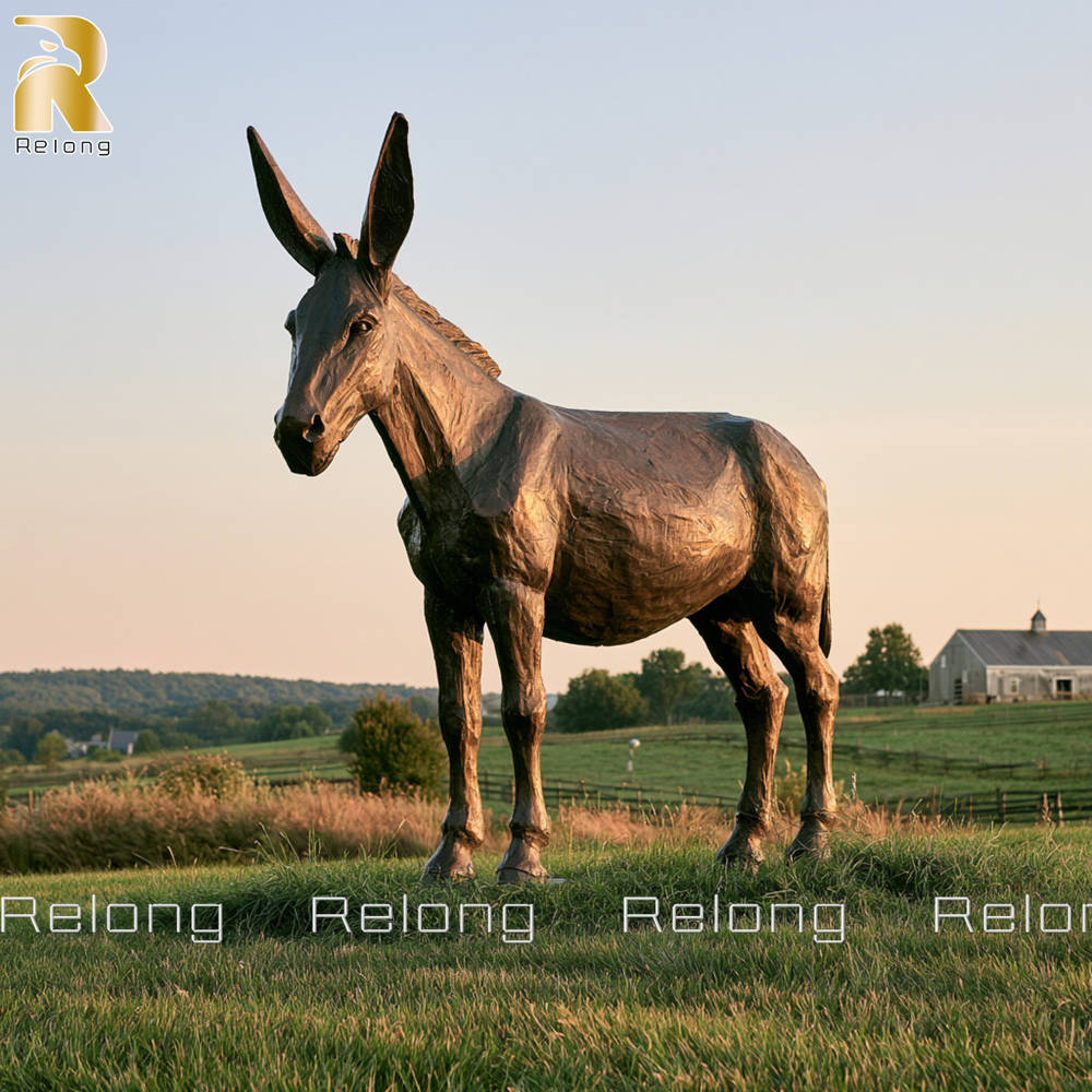 life size bronze donkey statue