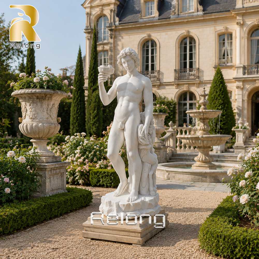 marble Bacchus sculpture outdoor