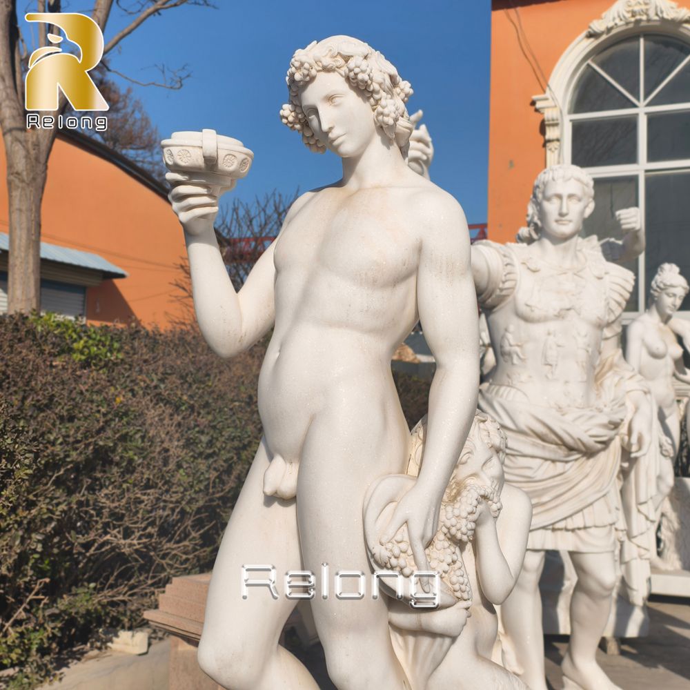 marble Bacchus statue detail
