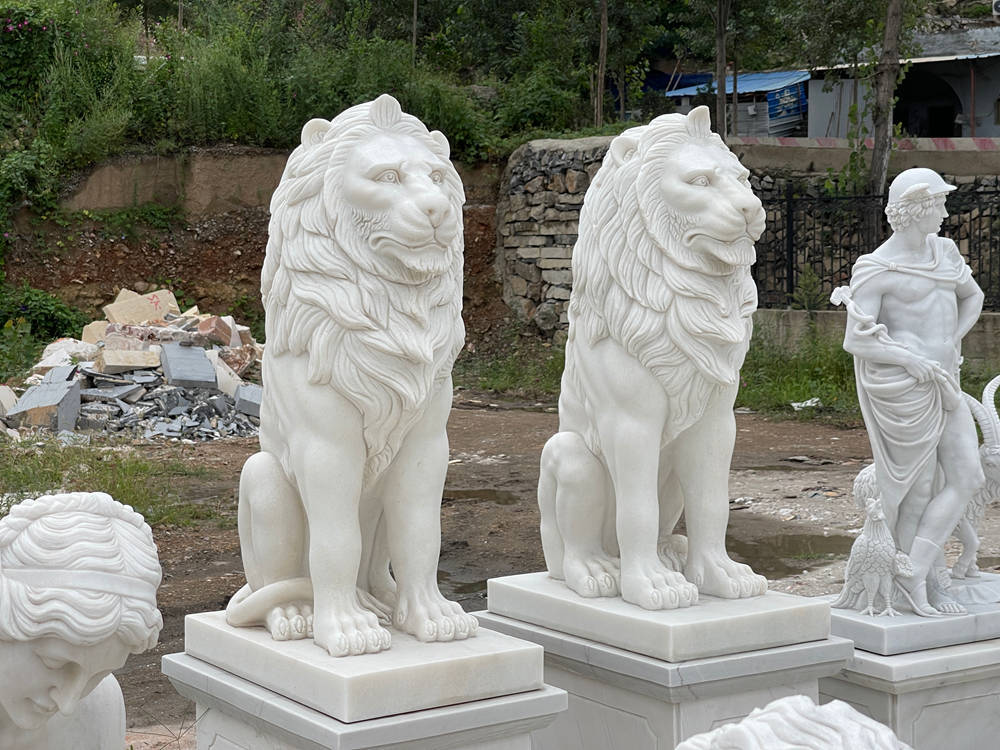 marble crouching lion
