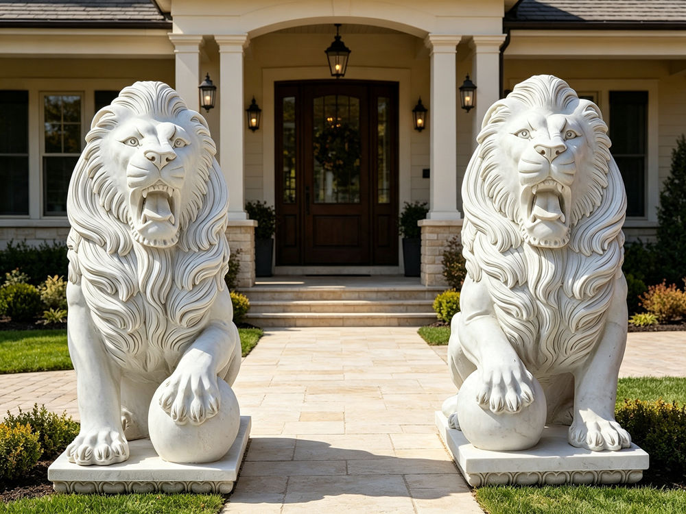 marble lion statue