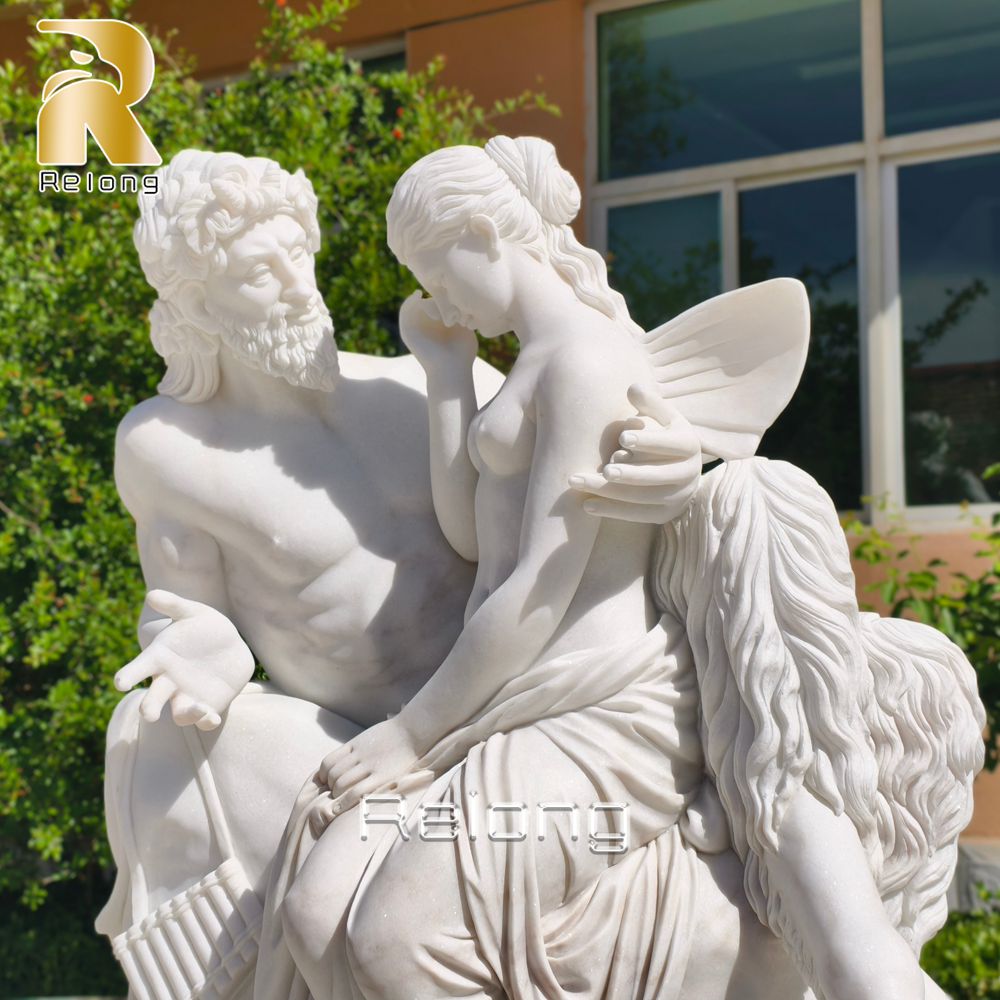marble pan psyche statue classical figure detail
