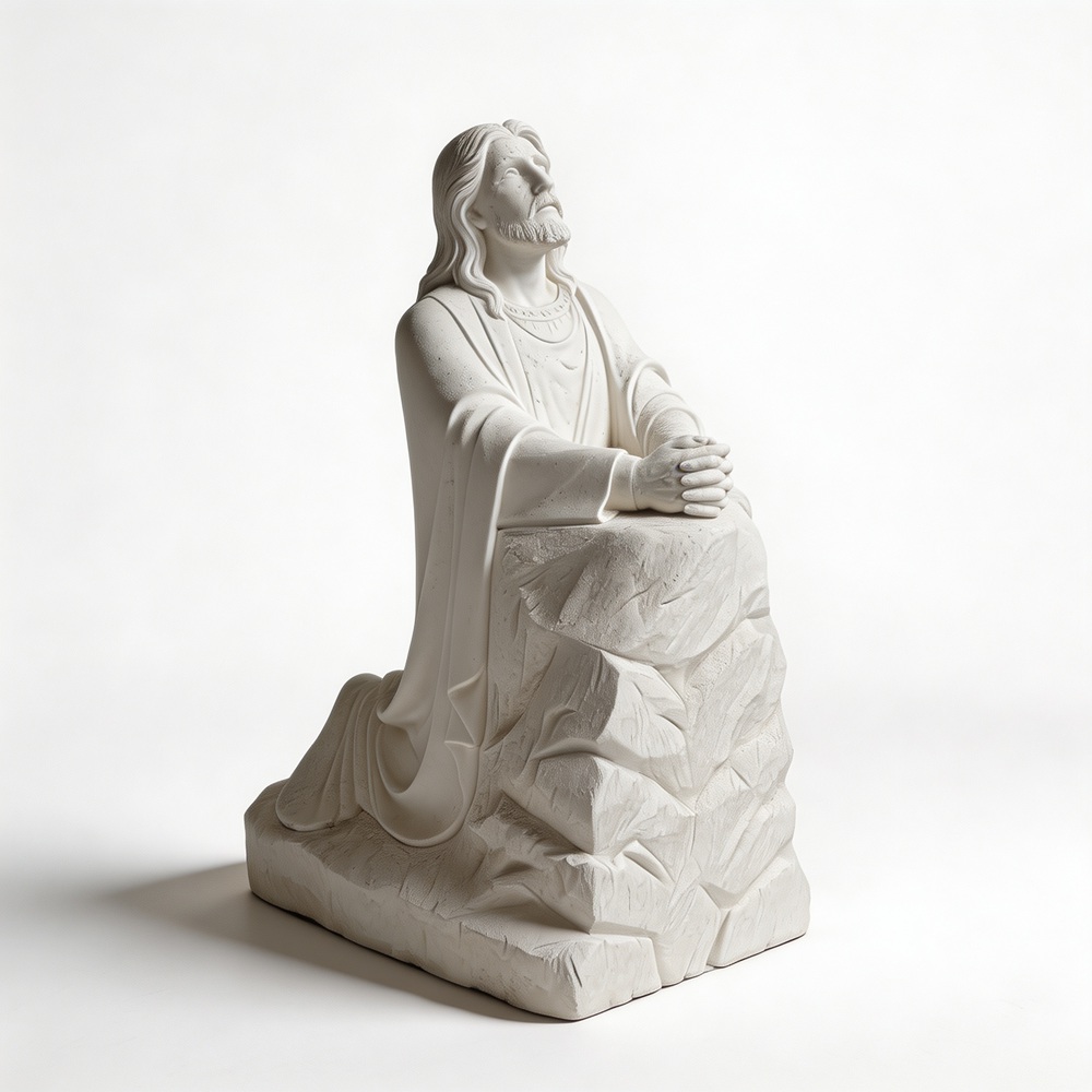 Hand-Carved Marble Praying Jesus Statue for Church RMRJS-011
