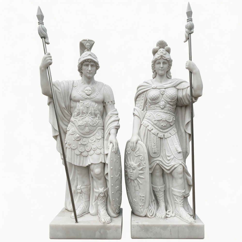 Life Size Marble Roman Warrior Sculpture for Garden RMWS-002