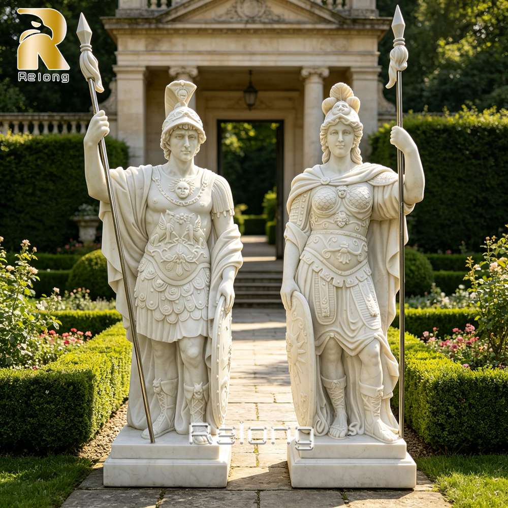 marble roman warrior statue
