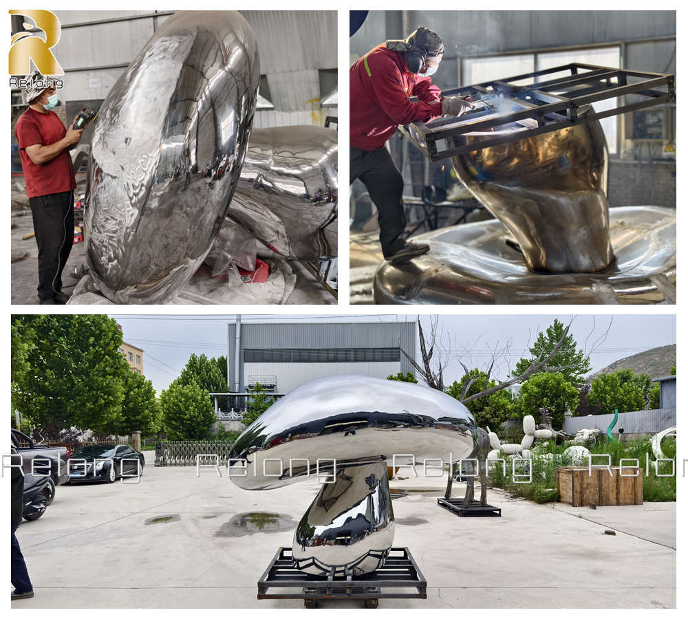 metal mushroom sculpture fabrication