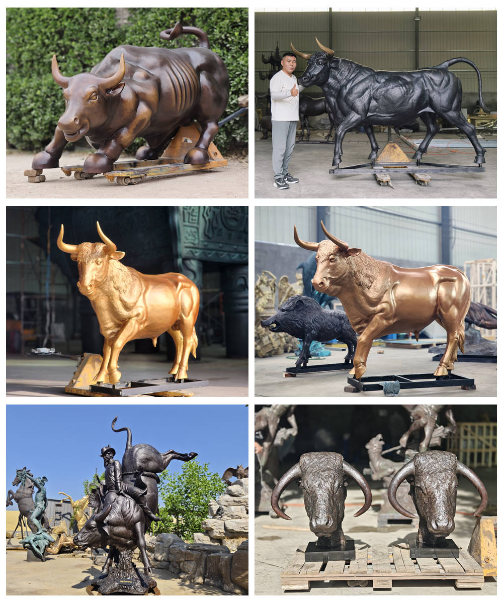 more bronze cattle sculptures