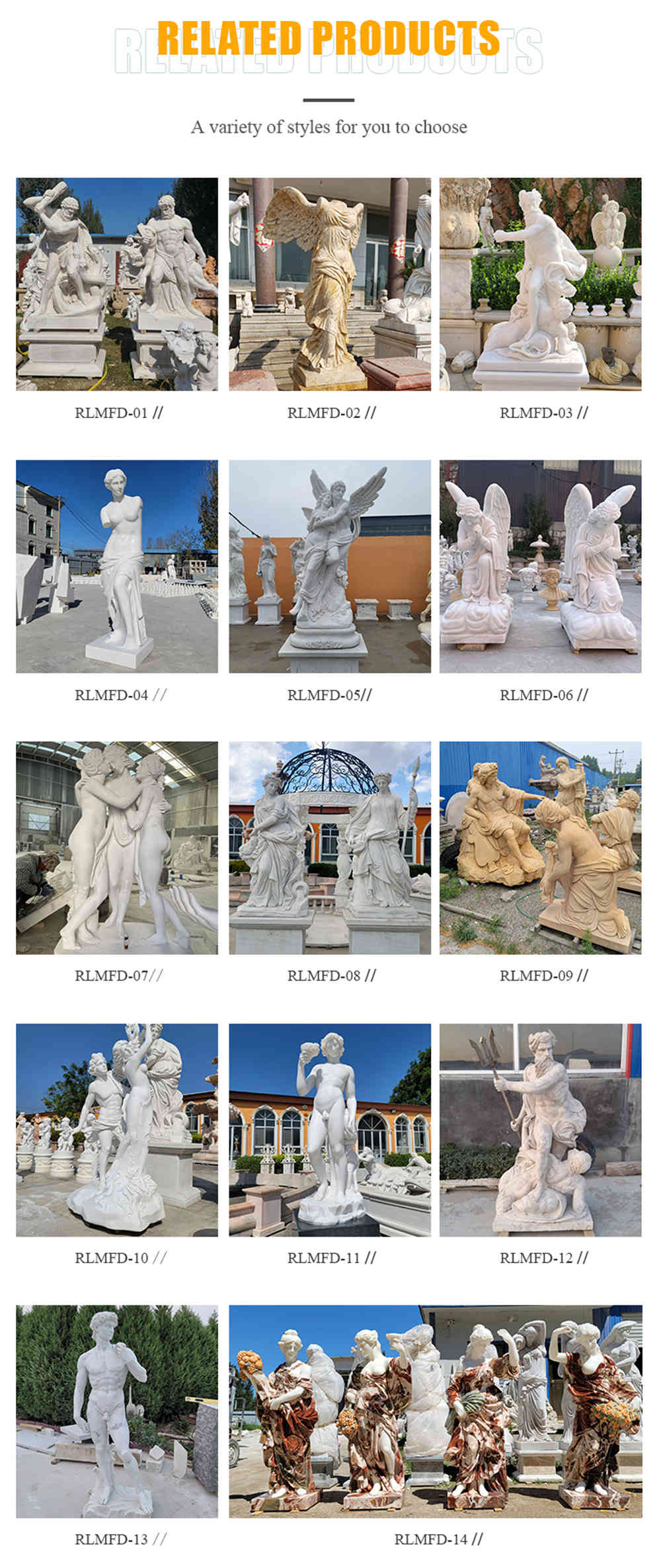 more marble sculptures finished by Relong Factory